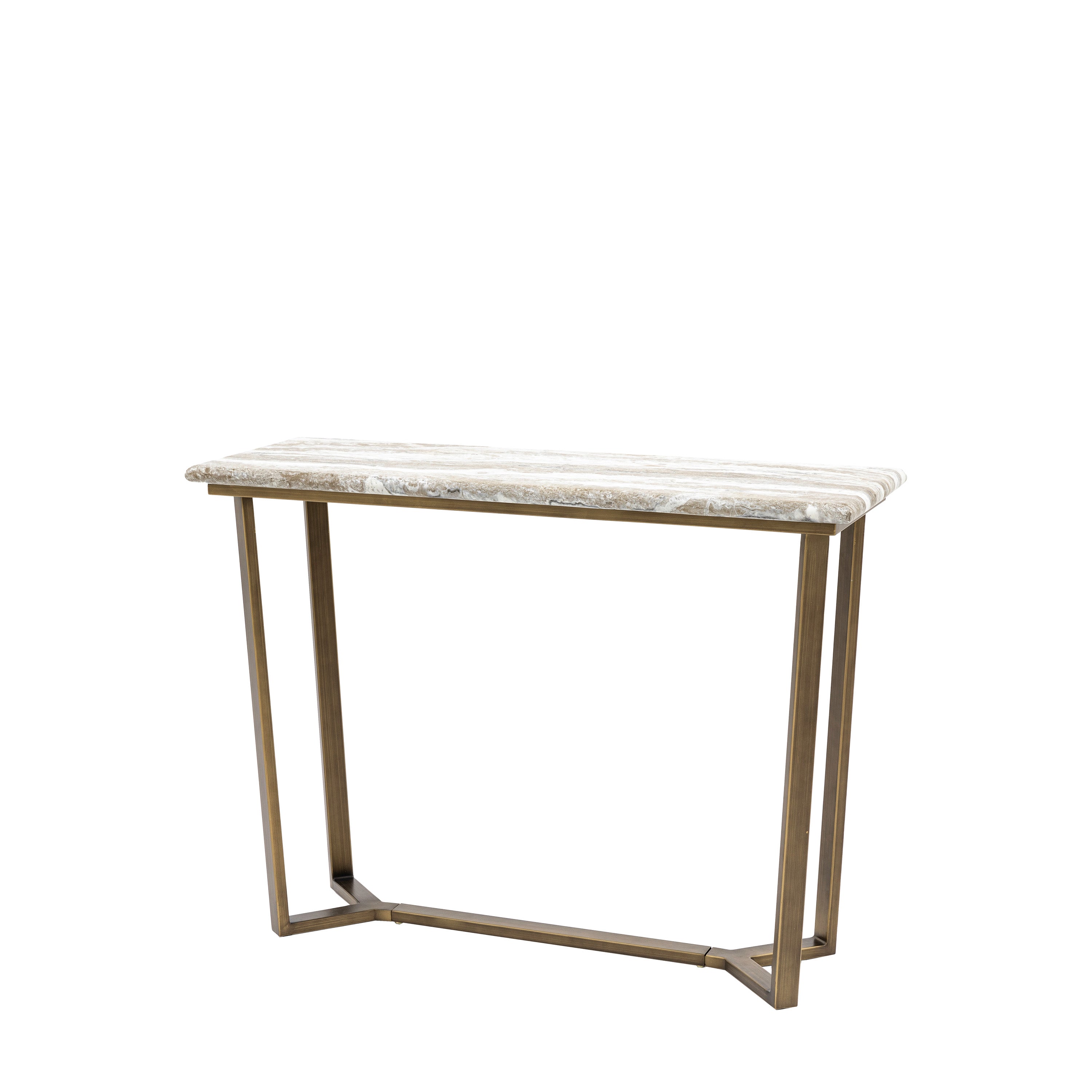 Bilbao Gold & White/Green Marble Effect Console Table
